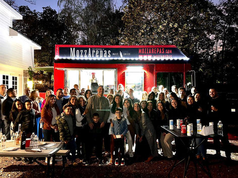 MozzArepas food truck at a catered event in NJ