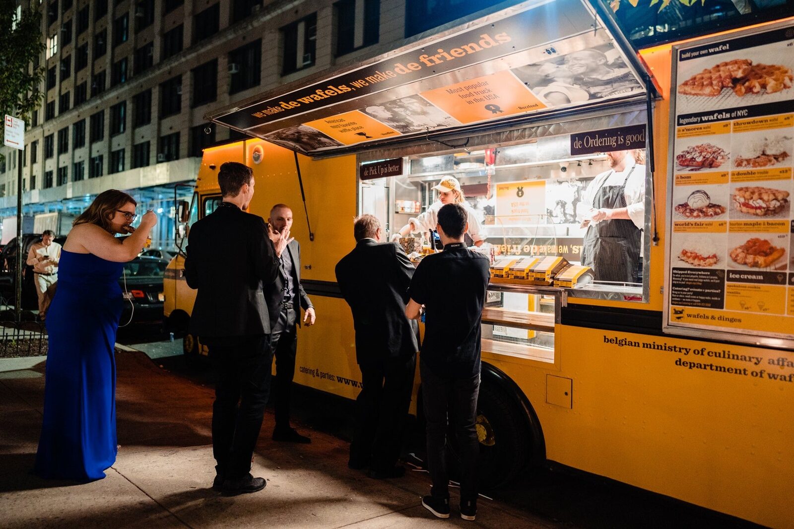Wafels & Dinges food truck at a catered event in NJ
